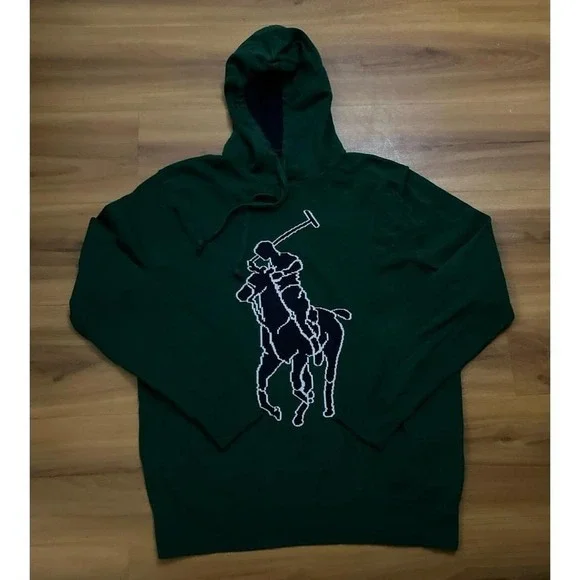 Mens Polo Ralph Lauren Big Pony Drawstring‎ Cotton Pullover Hoodie Sweatshirt